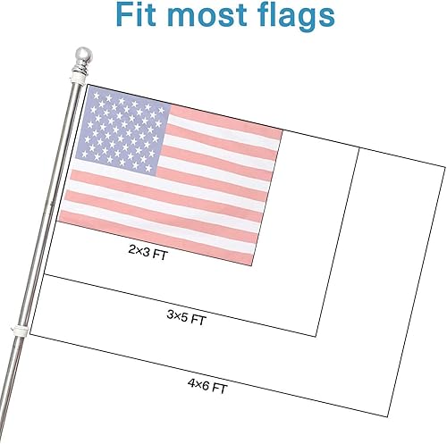 Miniatura 6 de diig - Kit de poste de bandera de 6 pies de acero inoxidable resistente