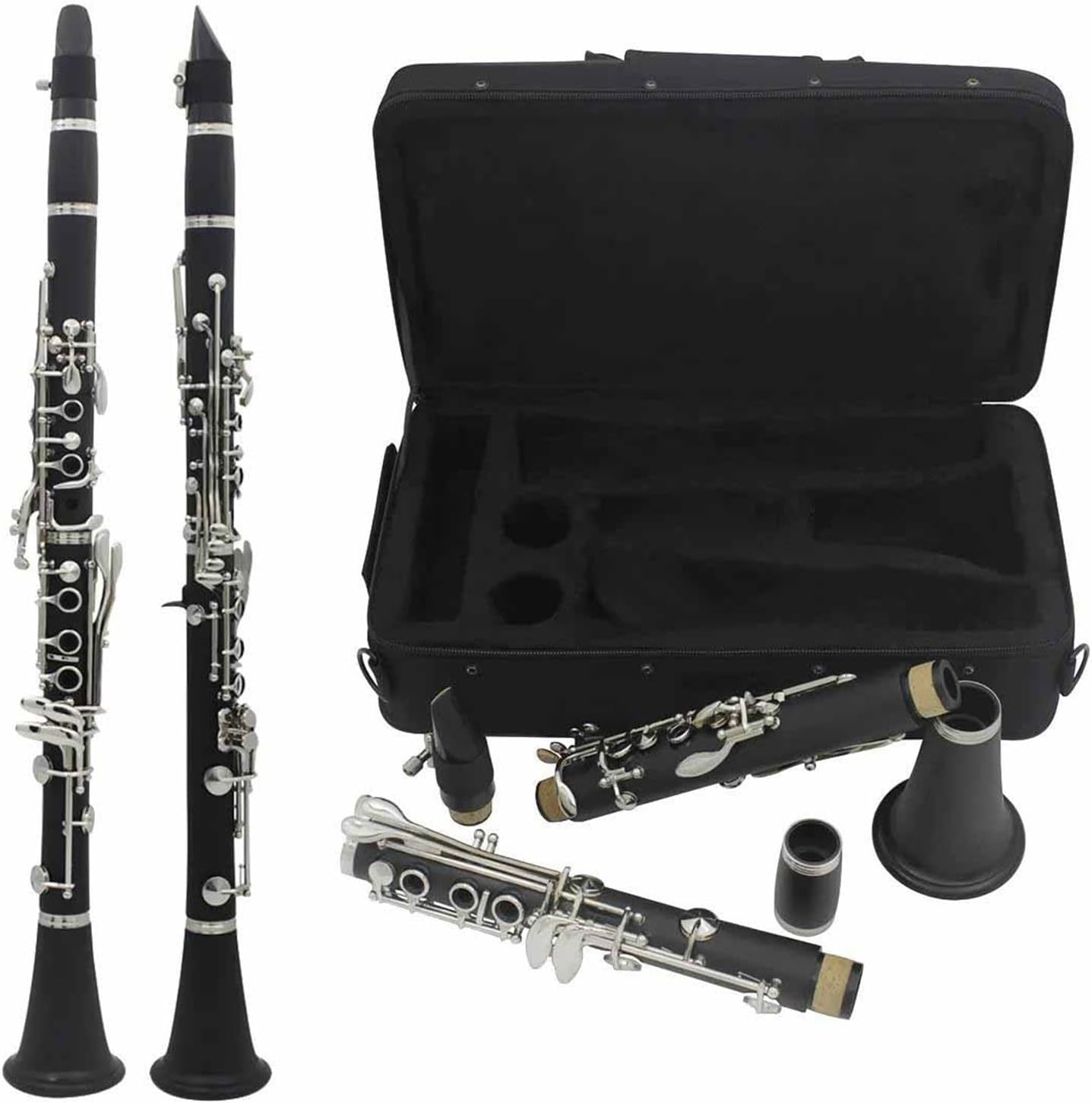Clarinet 17 Key Bakelite Black Wind Instrument With Accessories Bag
