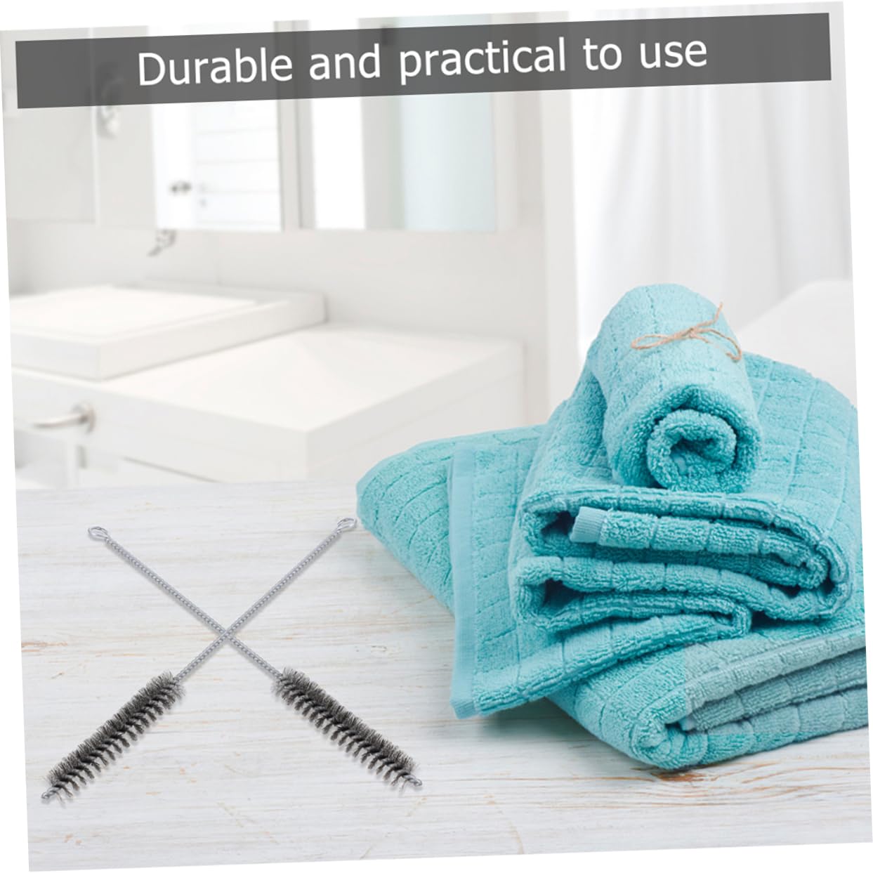 IWOWHERO 10pcs Stainless Steel Wire Brush Drain Cleaning Tool Sewer Industrial Pipe Tube Clean Tube Brush Drain Clog Remover Tool Long Handle Wire Sink Tool Tube Wire Silver