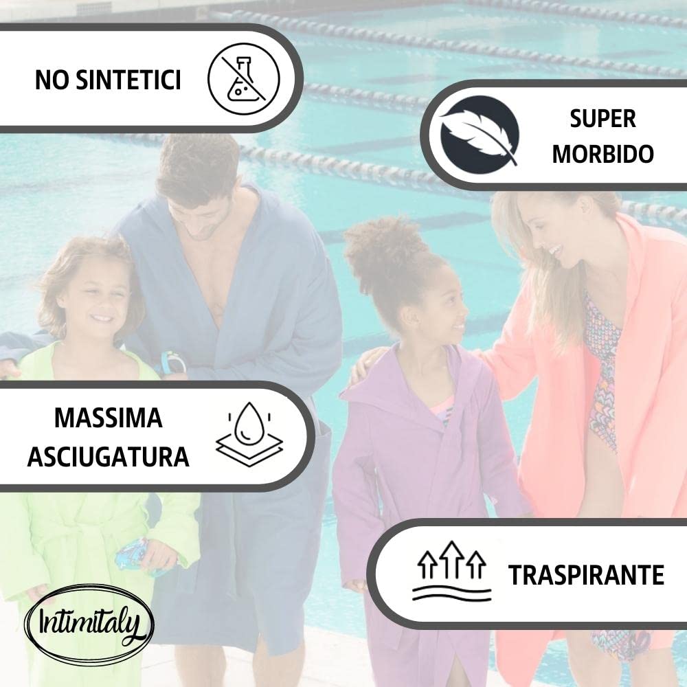 Albornoz de microfibra unisex con capucha ligero