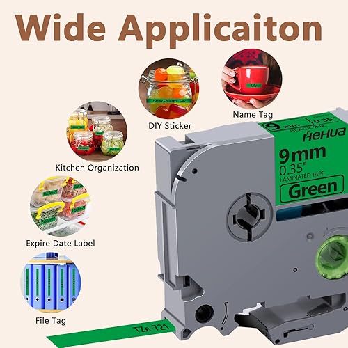 Vista 201 de Hehua Tze - Cinta negra laminada de 0.945 in y 0.94 pulgadas compatible con Brother P-Touch TZe-354 TZe354 TZ-354 TZ354 etiqueta para Ptouch PT D600