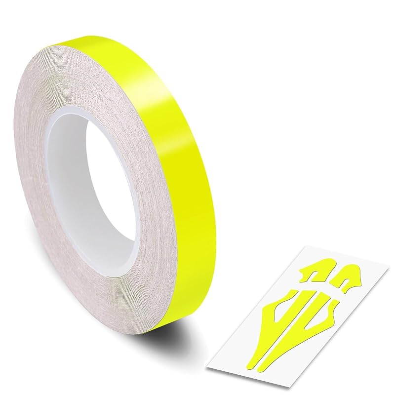 Fita adesiva de vinil para pinstriping AutoXpress Motors Group amarela fluorescente – 9 mm x 9,80 m