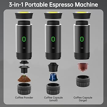 Aischens Cafetera Espresso Portátil Mini Cafetera de Viaje Eléctrica Máquina de Café Pequeña3