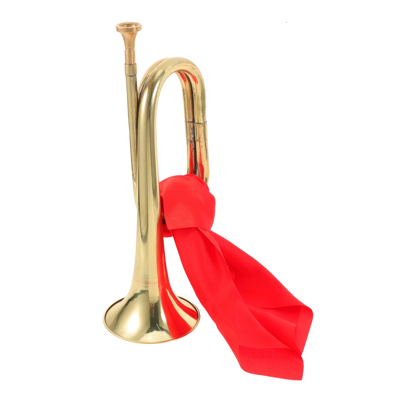 SECFOU Corneta de Llave Dorada de Aleación de Cobre, Instrumento Musical Práctico para Principiantes y Profesionales Diseño Ligero y Prevención de Óxido Adecuado para Bandas de Guerra
