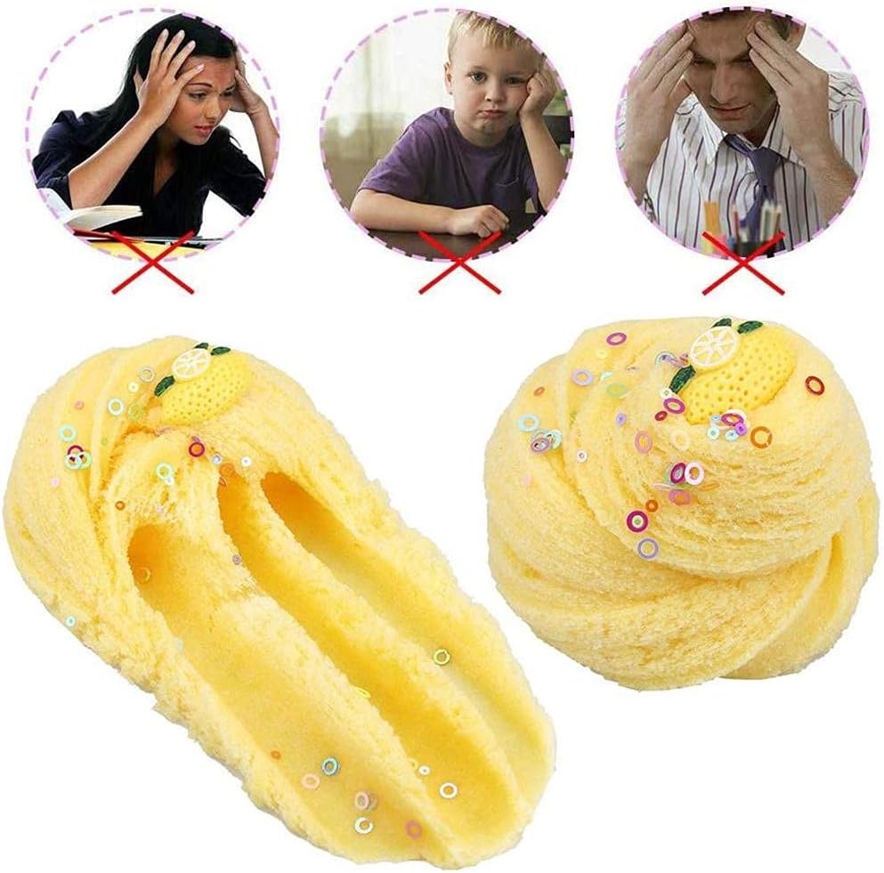 Gugxiom Stress Relief Cloud Mud Fluffy Clay Kit, Environmentally Friendly and Stretchy DIY Butter Clay for and Adults, Ideal for Parties and Filling Easter Baskets (Lemon Yellow)