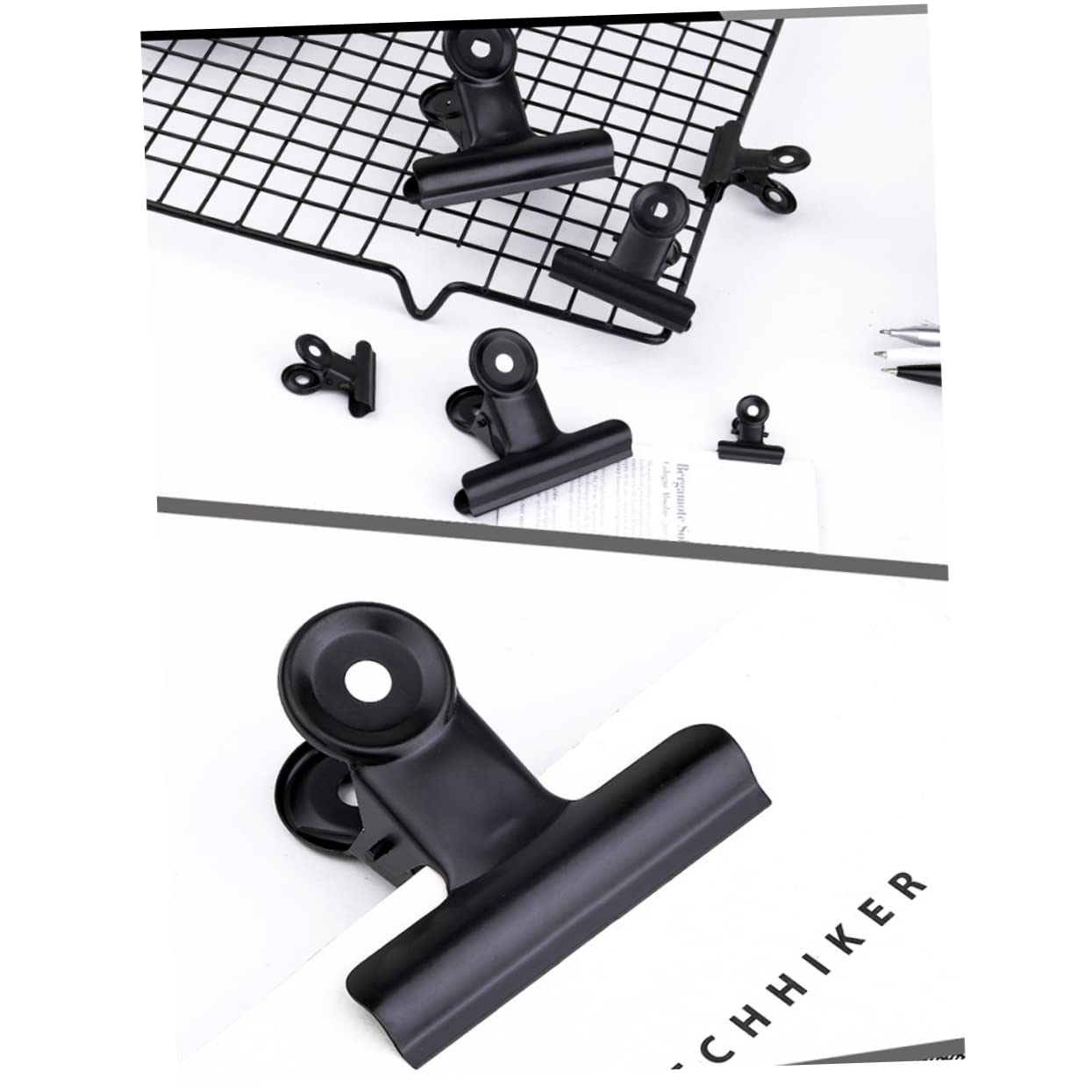 Lot de 2 Pinces à Reliure en Métal Noir de 38 Mm Solides à Ressort pour Le Bureau Le Rangement de Notes La Papeterie 30 Pièces