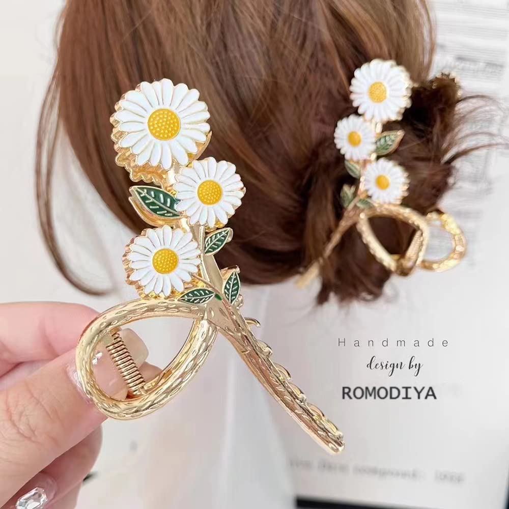 Gold Daisy Flower Hair Clip Gold Daisy Flower Hair Clip, Handmade Alligator Clip - Etsy main image 2