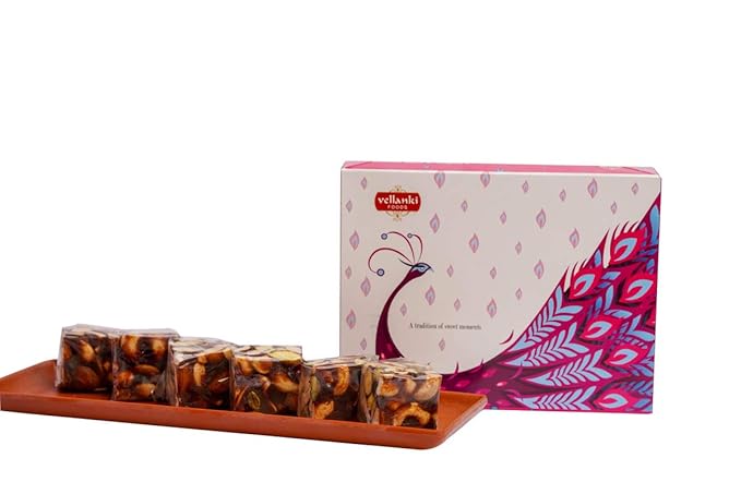 Vellanki Foods Sweet Dry Fruit Burfi Sugar Free (500Gms)