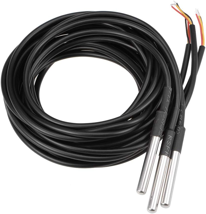uxcell DS18B20 Temperature Sensor Waterproof Digital Thermal Probe Temp Sensor 2M 3 Pcs