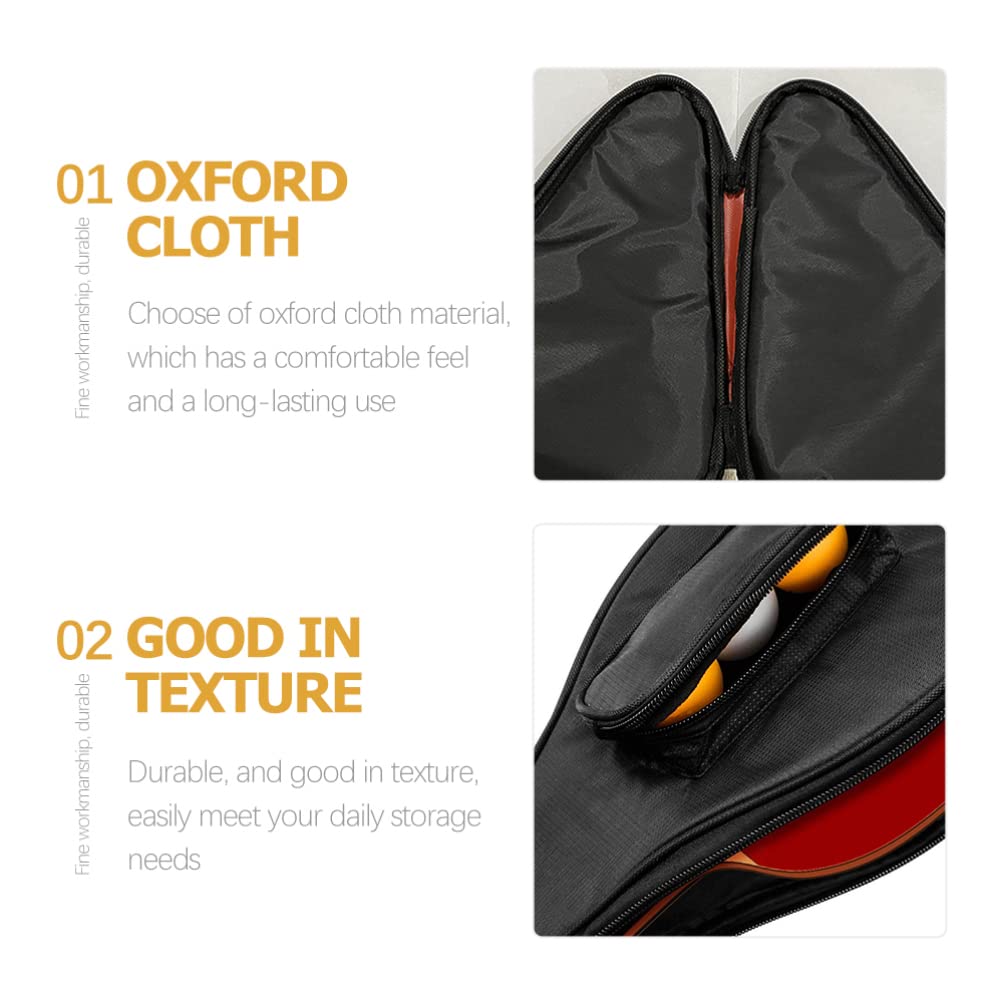 BESPORTBLE Borsa Porta Racchetta da Ping Pong Nera per Viaggio | Oxford Cloth, Mini Design Leggero, Protegge la Racchetta, Organizzazione Pratica per Spostamenti