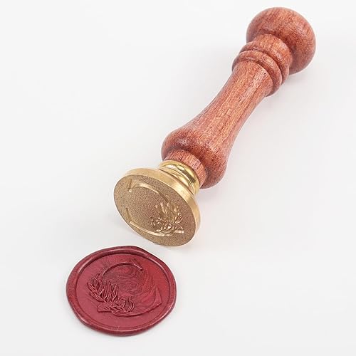 Miniatura 2 de Sello de cera del alfabeto, sello de cera de eucalipto y hojas C, sello botánico de la letra C para invitación de boda, envoltura de regalo, sobre,