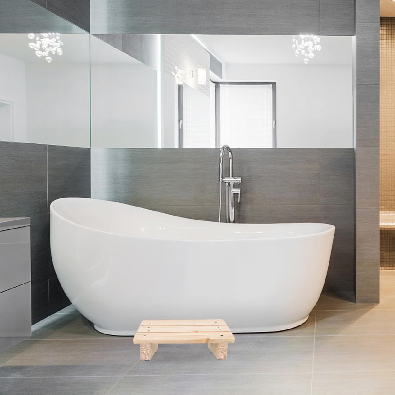 Mipcase Sgabello Poggiapiedi Poggiapiedi Portatile e Comodo Design Inclinato in Legno Sintetico per Ufficio e Casa per Relax Sotto Scrivania