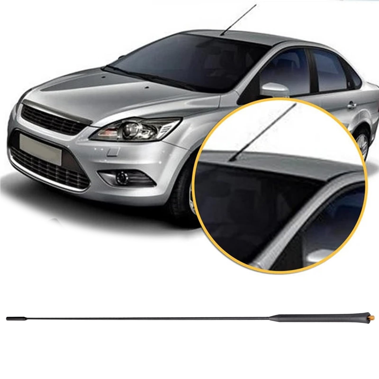 Antenna Radio AM/FM Da 55 Cm Per Ford Focus 2000-2007 – Installazione A Vite, Plastica Resistente, Universale