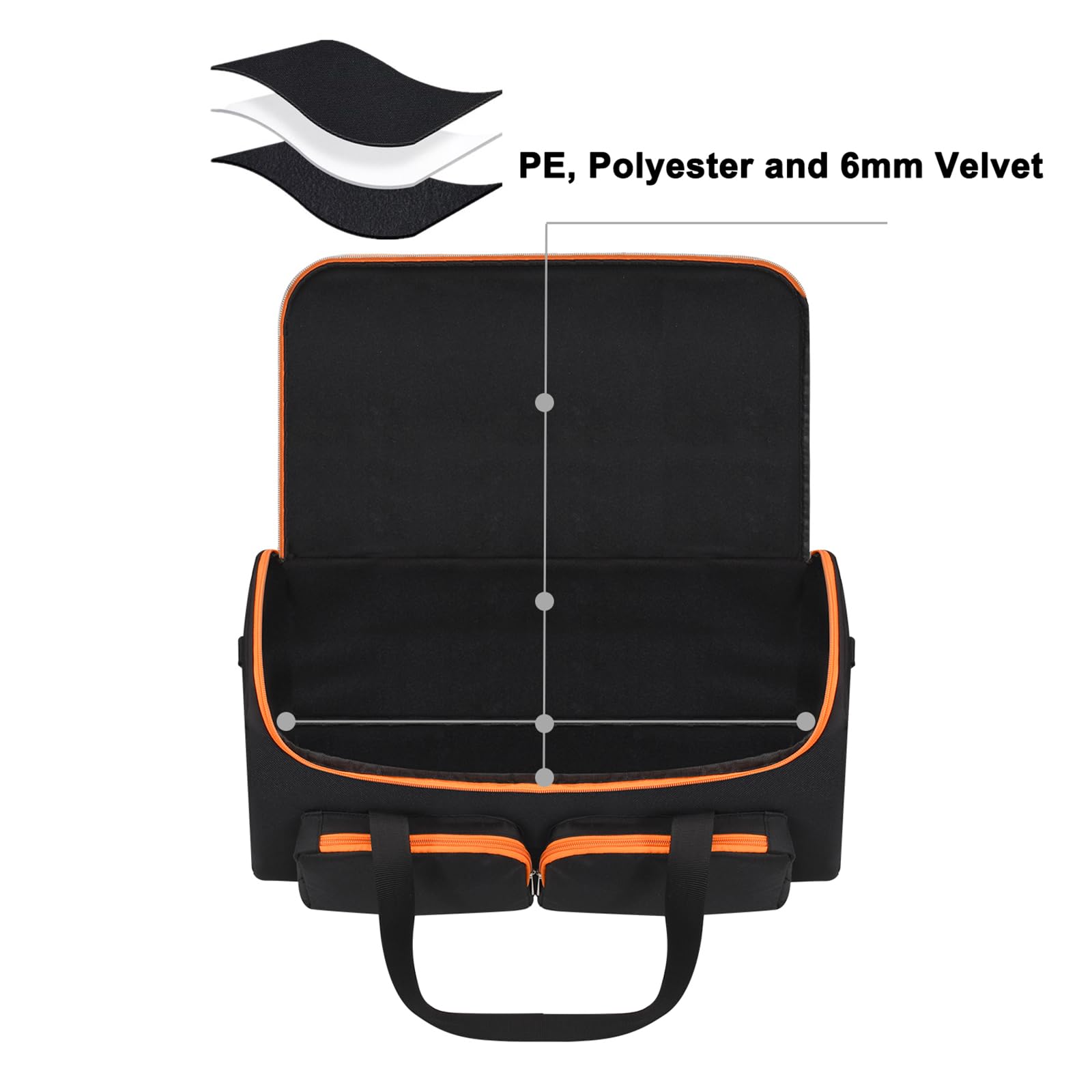 Sacoche Partybox on-The-Go Étui Housse de Transport Portable Sac de Voyage avec Poignée pour JBL PartyBox on-The-Go/PartyBox on-The-Go Essential Enceinte Portable Bluetooth et Microphone