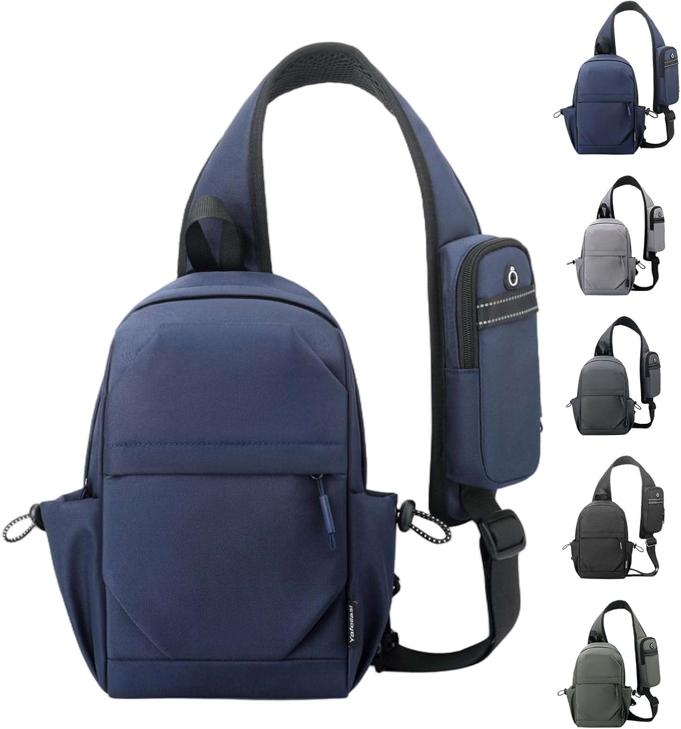 BIRDDIE Anti-Theft Crossbody Sling Bag Casual Shoulder Hiking Backpack Motorcycle Chest Bag with Convertible Shoulder Strap