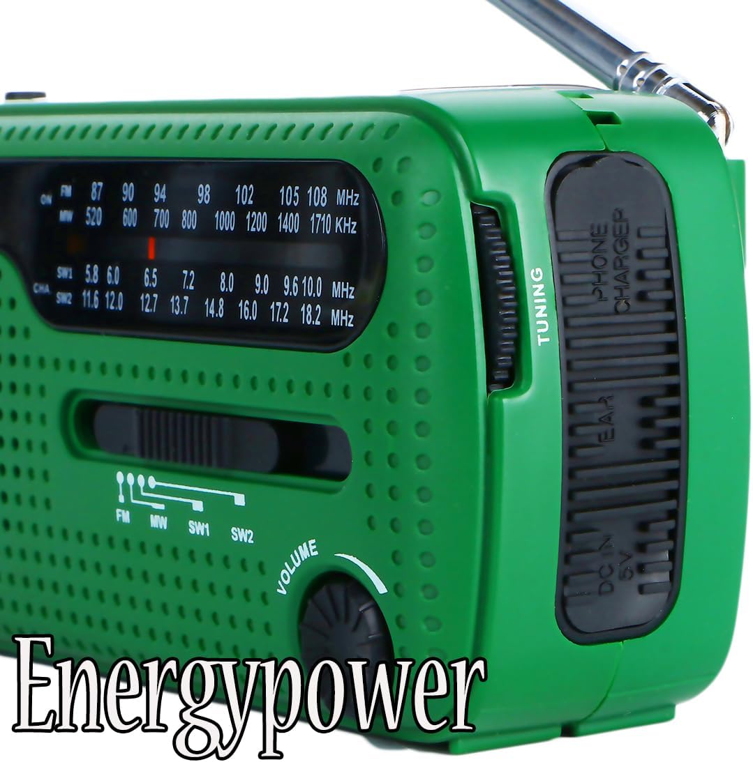 DEGEN DE13 4バンド防災ラジオ ソーラーバッテリー＆手回し発電 ポータブルBCL受信機 FM/AM 【注目】