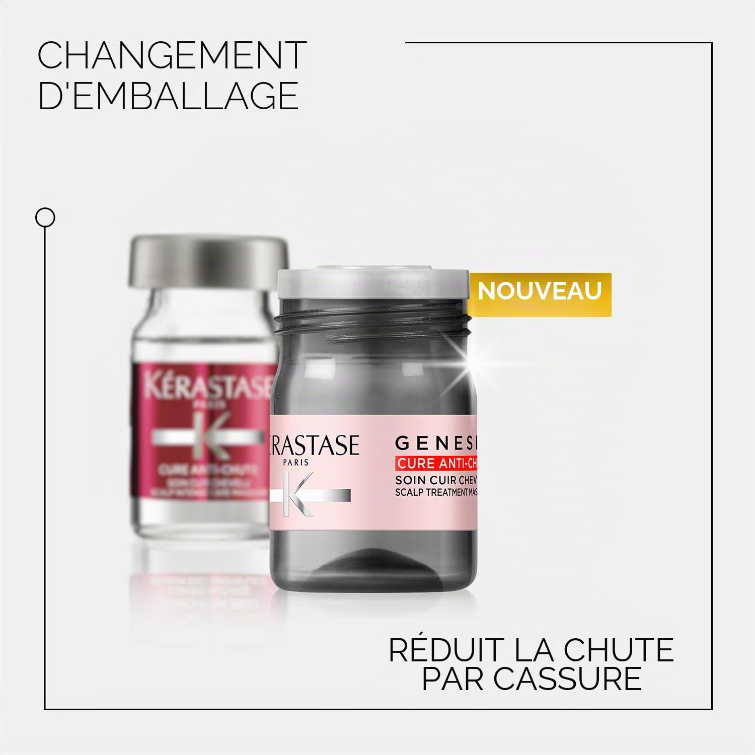 KÉRASTASE Genesis - Cure Anti-Chute Fortifiante - Traitement Enrichi en Aminexil - Formule Légère Sans Rinçage - Cheveux Fins, Cassants & Fragiles - Aide à la Repousse - Résultats visibles rapidement