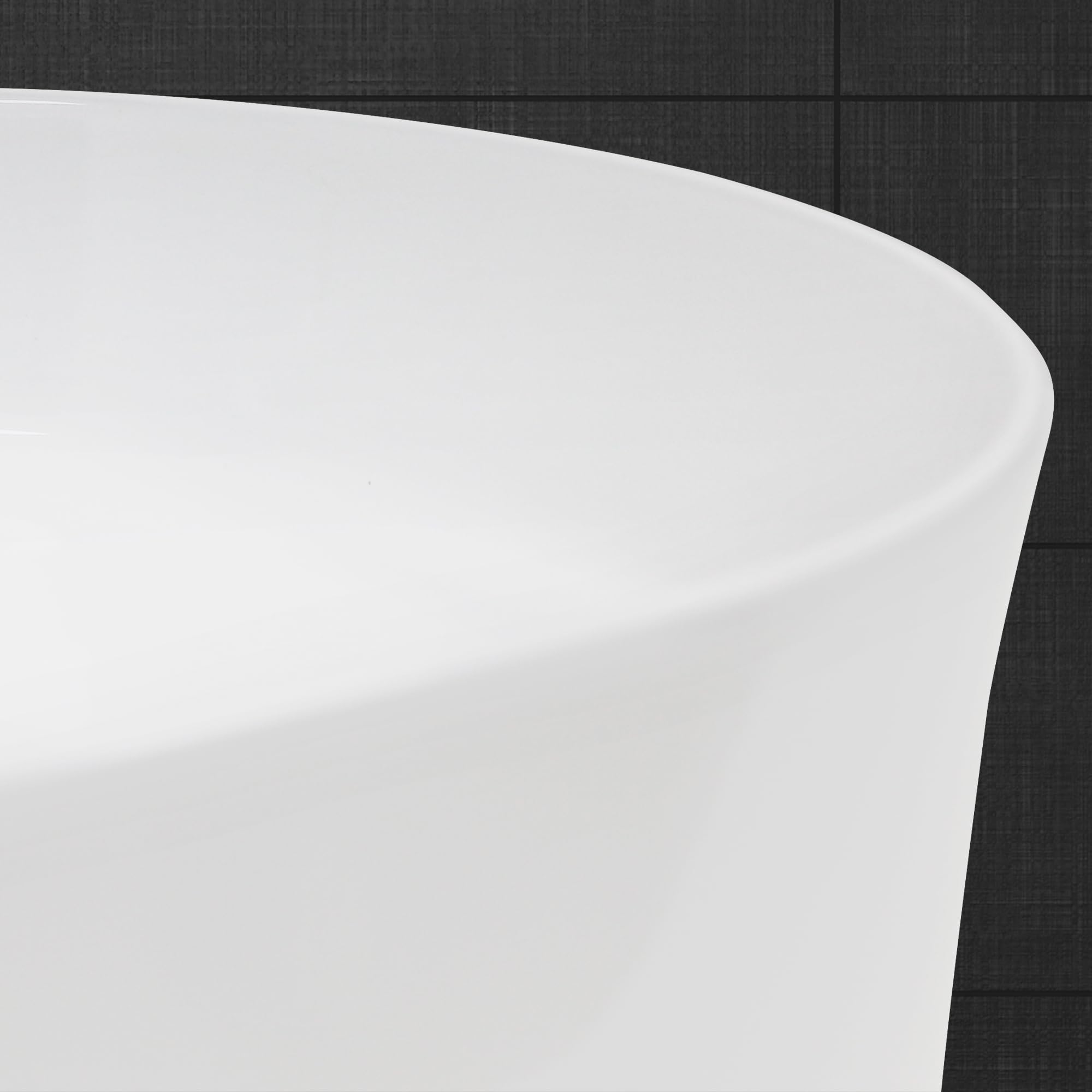ECD Germany Lavabo en Céramique Blanc 605x380x125 mm avec Garniture de Vidage 1 1/4" Universelle sans Trop-Plein, Design Ovale, Vasque à Poser Moderne, Évier Lave-Mains pour Salle de Bain et Toilette