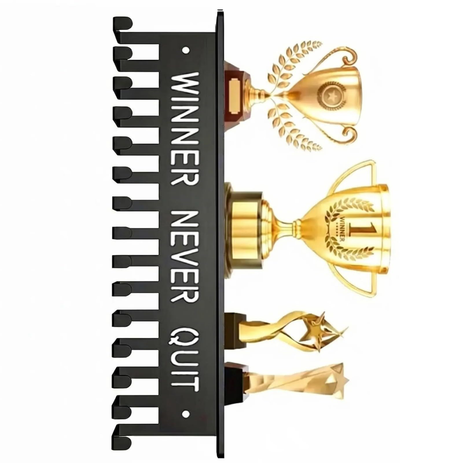 YWLUUOO Multipurpose Wall Mount Storage Holder for Trophies and Keys of Sturdy TPU Materials Simple Award Rack