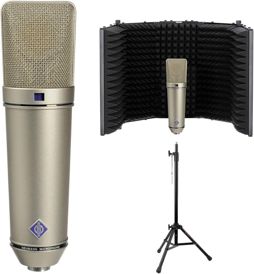 U 87 Ai Condenser Microphone (Nickel) Bundle with Reflection Filter & Tripod Mic Stand