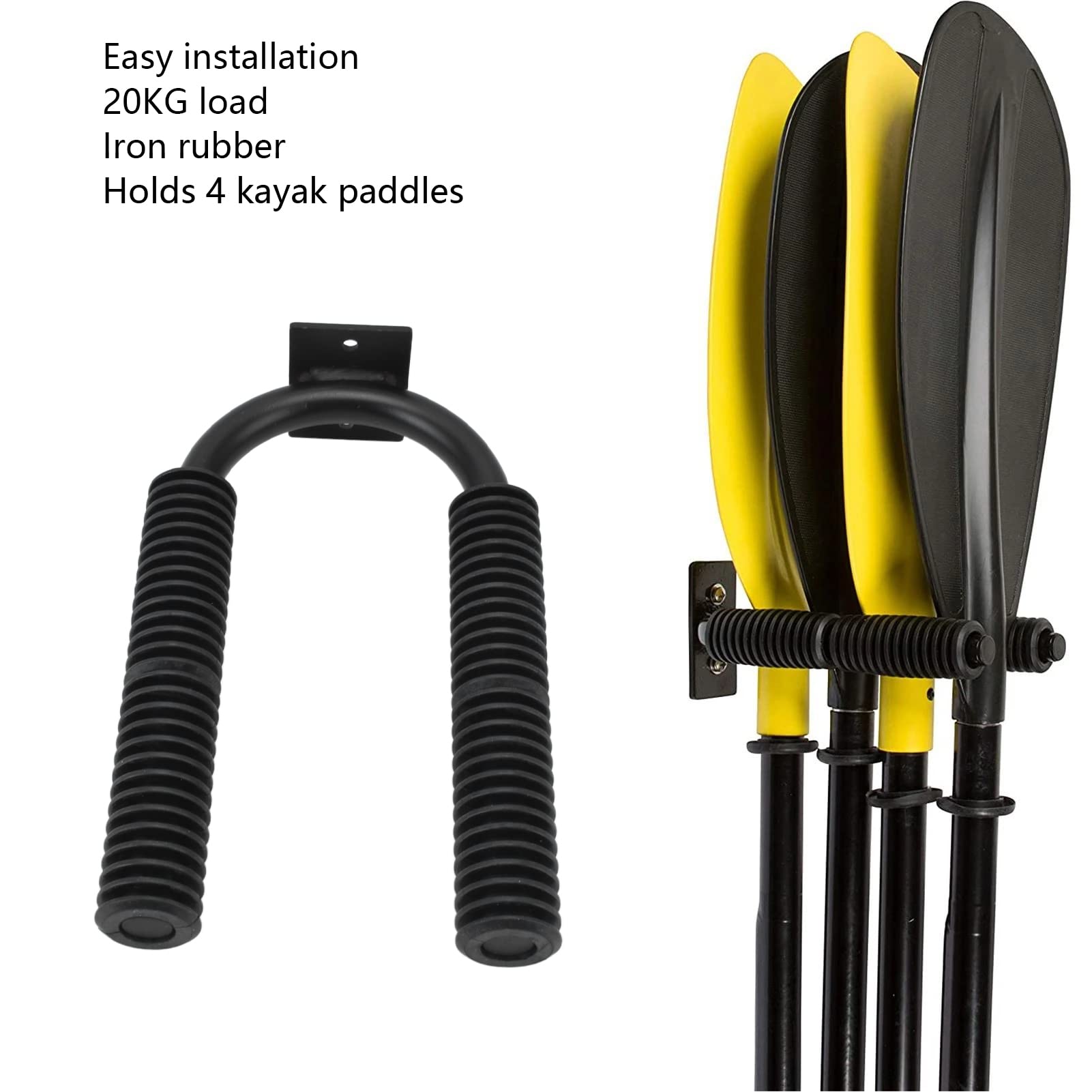 Support de Rangement Kayak Paddle Holder Mural 20KG Chargement Paddle Rack Installation Facile Paddle Board Support Mural avec Vis pour Garage