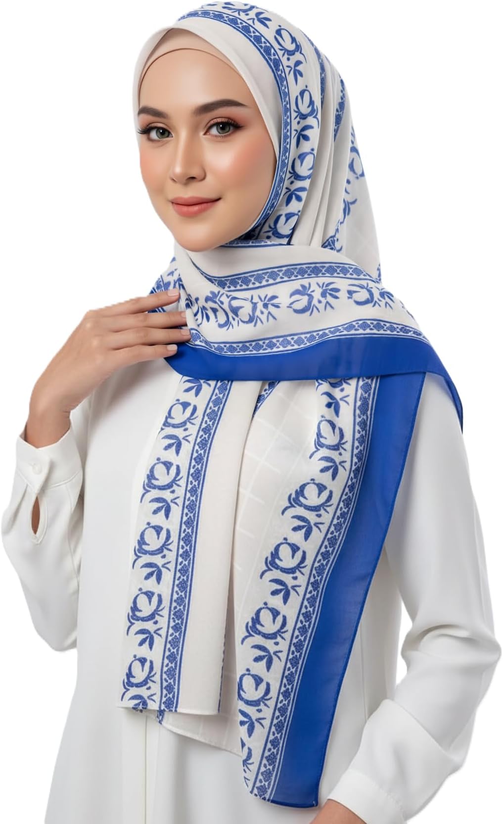 Hijab Modest and Elegant | Beautifully Designed Printed Chiffon Patterns | Muslim Women Head Scarf and Veil