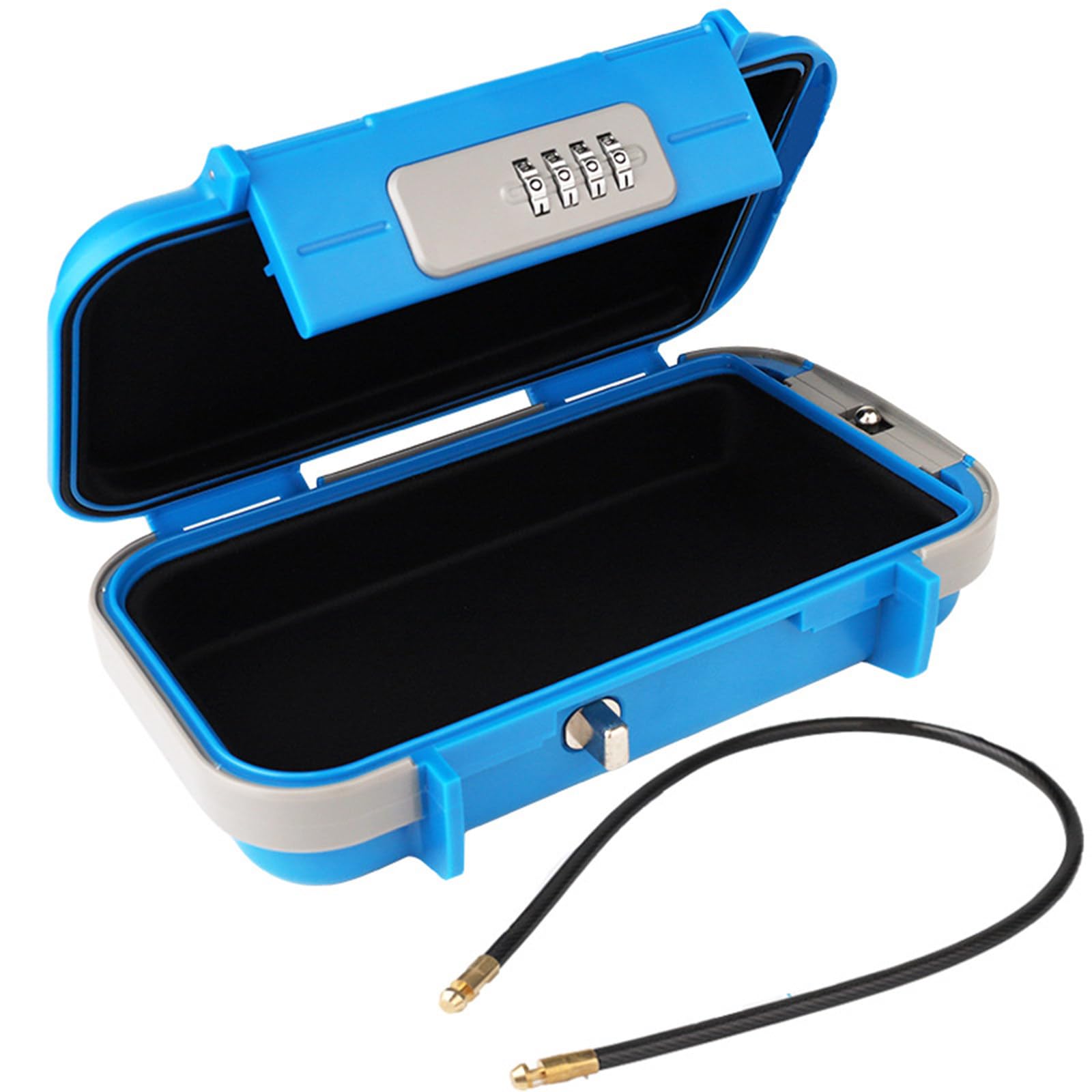 Cassetta di sicurezza portatile Cassaforte portatile Lucchetto a combinazione a 4 cifre con corda Outdoor Camp Escursionismo Sport Palestra Scatola portachiavi di sicurezza,Blue
