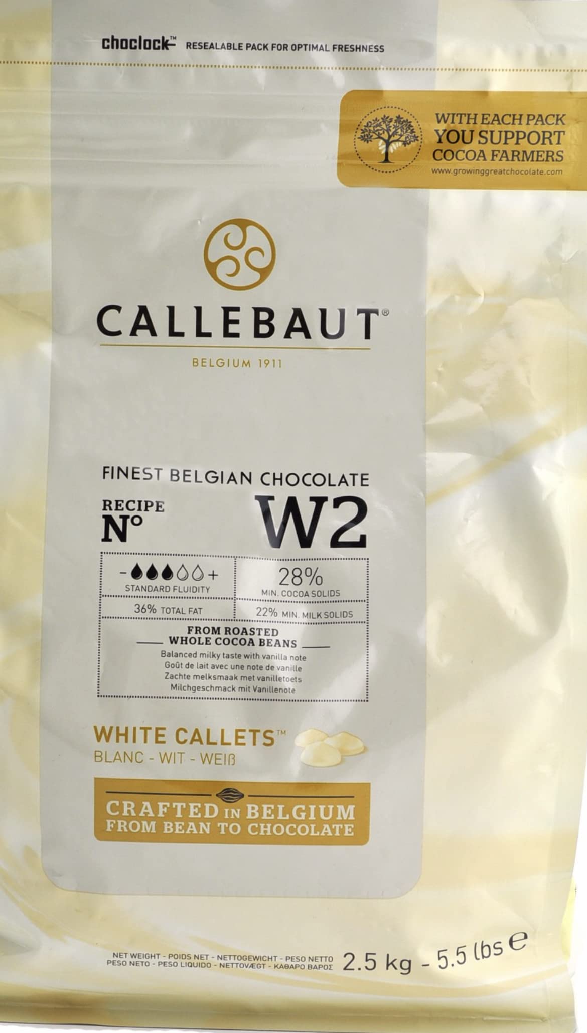 Callebaut White Chocolate, 2.5 Kg : Amazon.ca: Grocery & Gourmet Food
