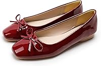 DearTime Women's Foldable Square Toe Ballet Flats - Comfortable Casual Ballerina Shoes, PU Leather, Multiple Colors