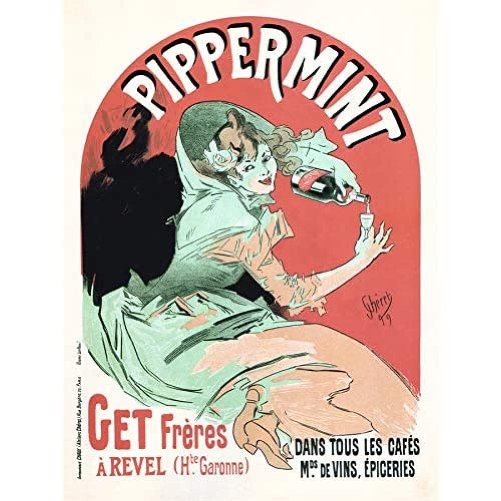 Wee Blue Coo Vintage Peppermint Get Bros Paris France Vintage Art Advertising Large Art Print Poster Wall Decor 18x24 inch