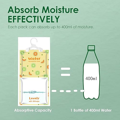 Miniatura 7 de YOUHO Absorbedor de humedad colgante, paquete de 5, elimina los olores a humedad para un aire más fresco y limpio, absorbe la humedad ideal para