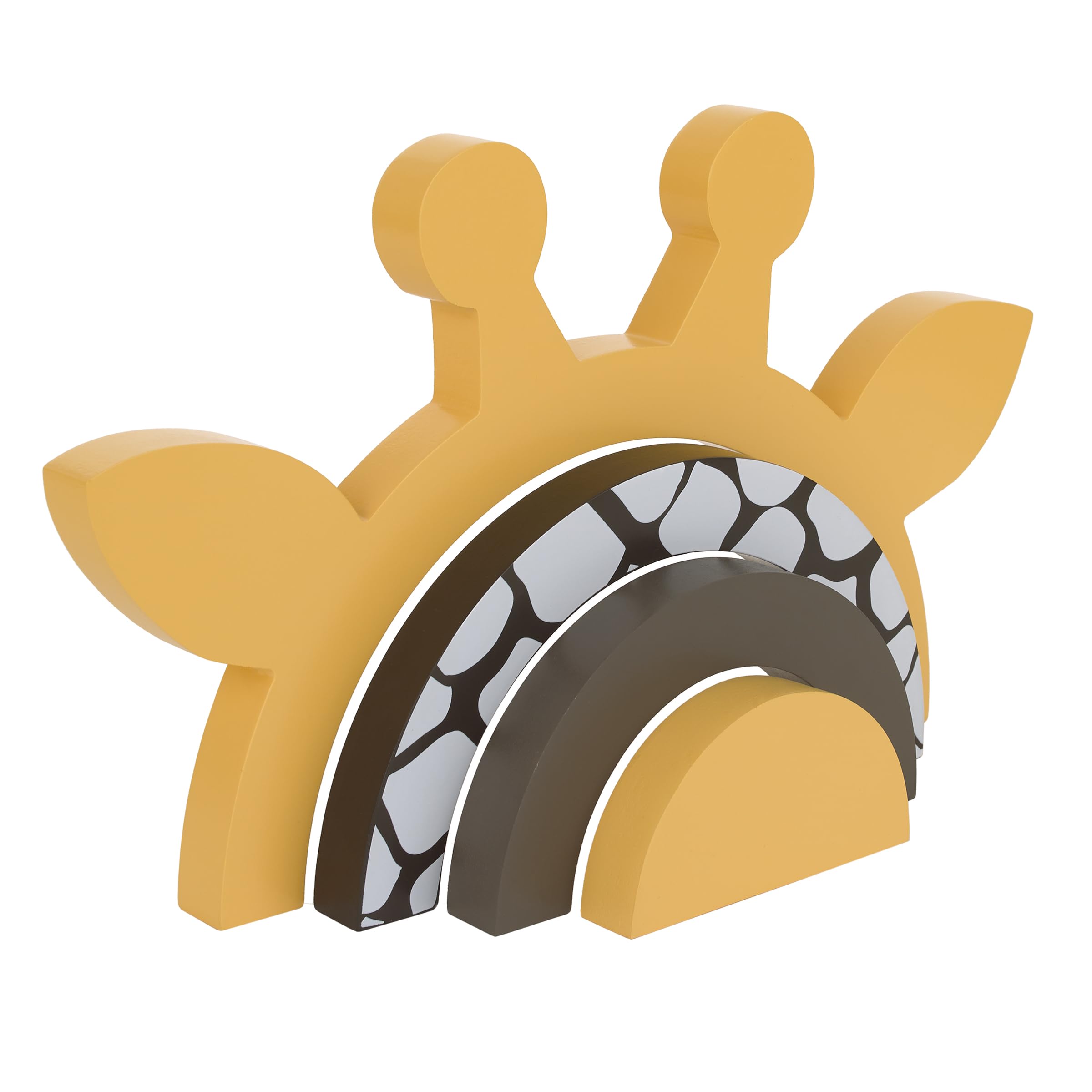 Little Love by NoJo Giraffe Yellow, Brown, and White Wood Stacking Shelfie Décor