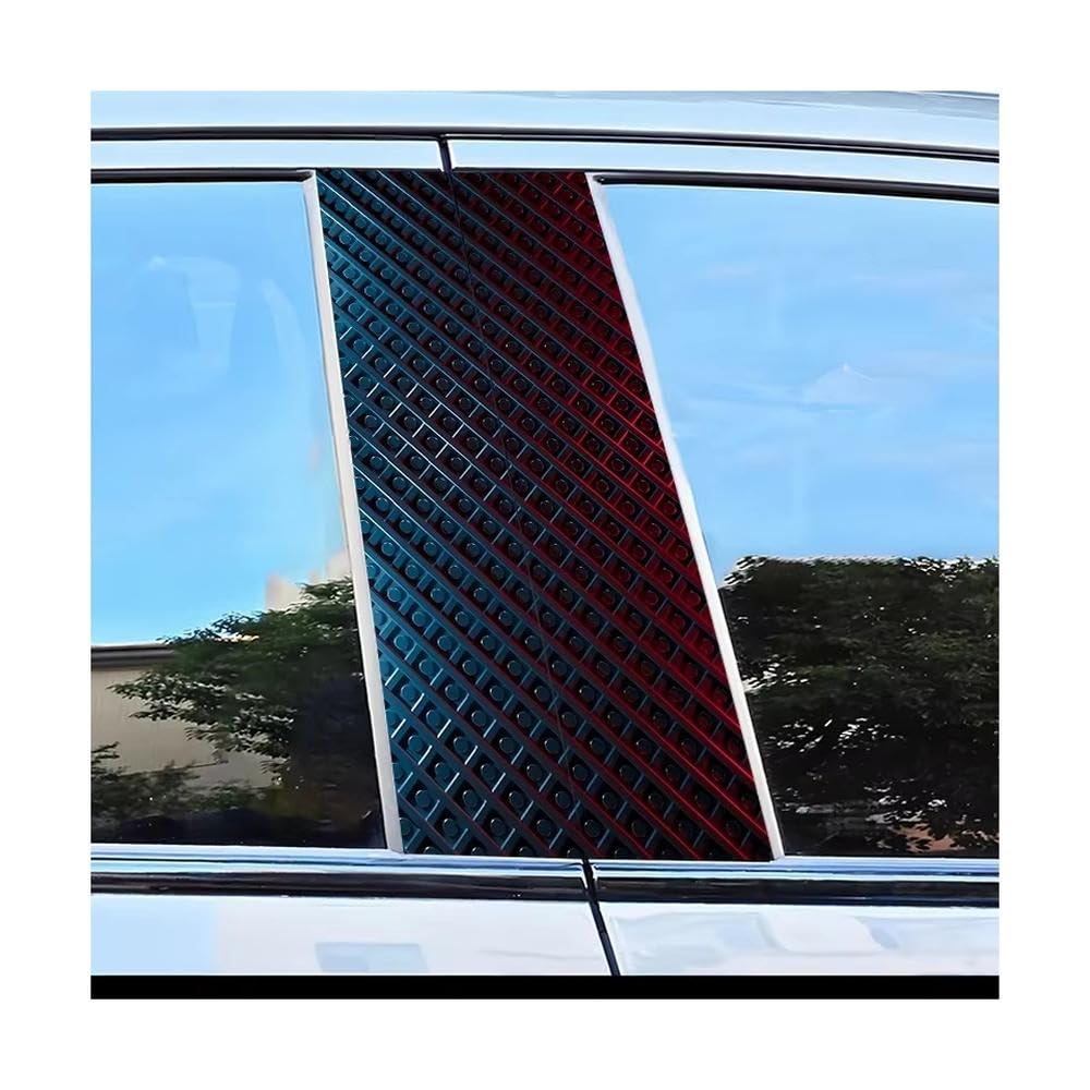 Dabhuoc One Color Car Parts 2 Pcs Car Door Pillar Decoration Sticker Grid Pattern Scratch Resistant Film