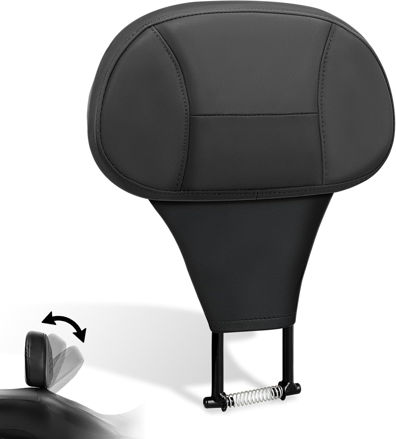 FOVPLUE Adjustable Rider Backrest, Detachable Plug-in Driver Backrest Pad for Harley Touring 1988-2025,for CVO Road Glide Street Glide Tri Glide FLHTK/L Electra Glide Road King, Comfort Stitch Style