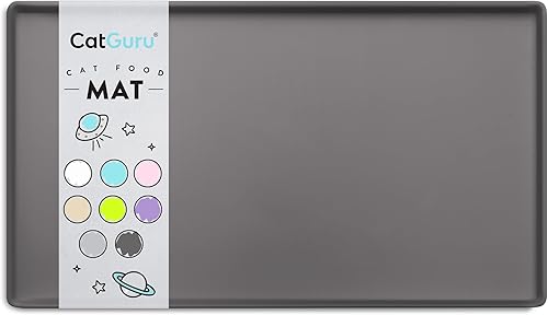 CatGuru Tapete de comida para gatos, tapete de alimentación pequeño y grande, mantel individual de silicona 100% impermeable para mascotas, disponible en Yaxa Mexico
