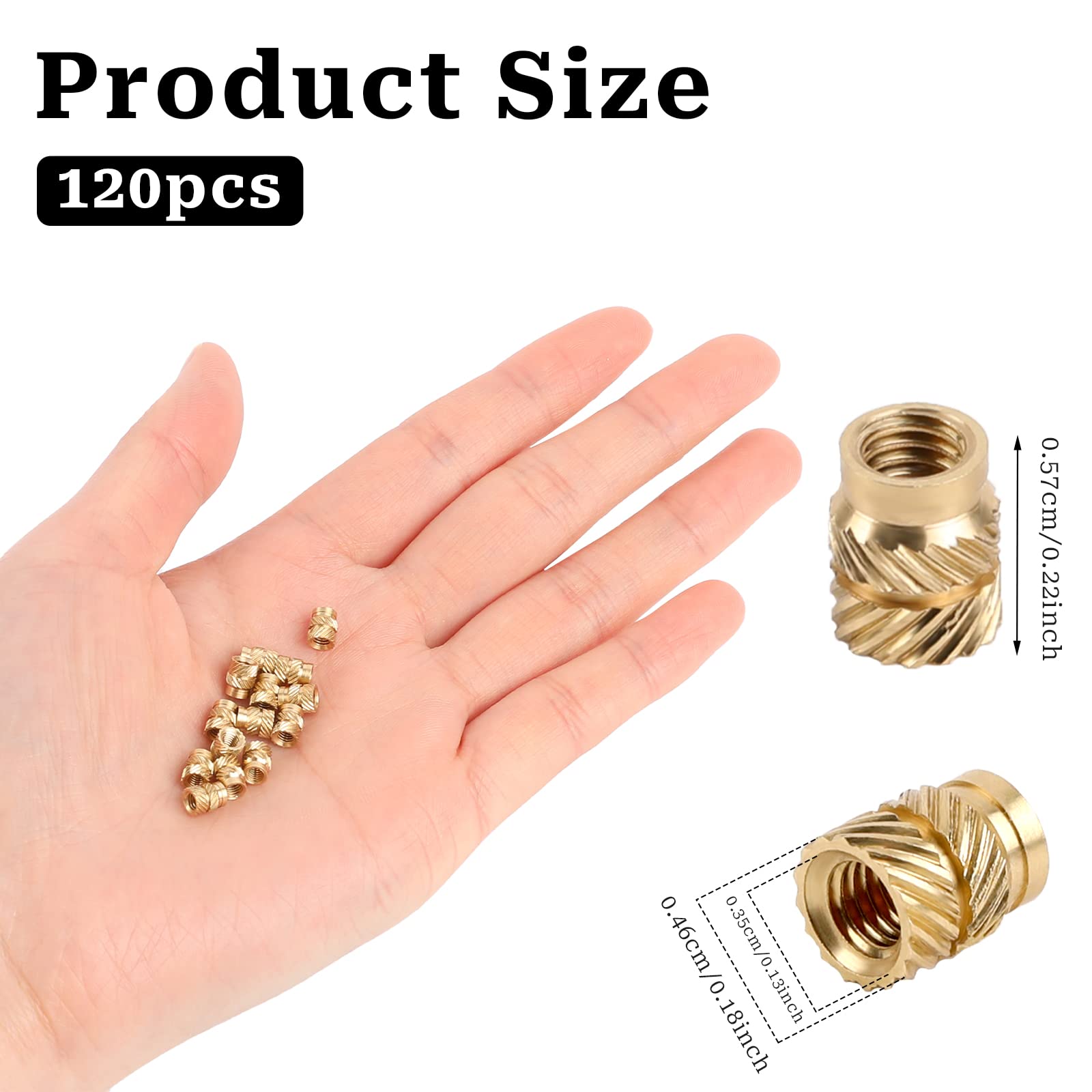 120 inserti filettati M3, pressione 3D, dado filettato, viti per 120 inserti filettati M3, pressione 3D, dado filettato, viti per