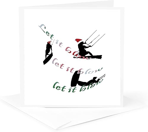 3dRose Kitesurf Christmas Holiday Vacation Vector - Greeting Cards gc-371454-5