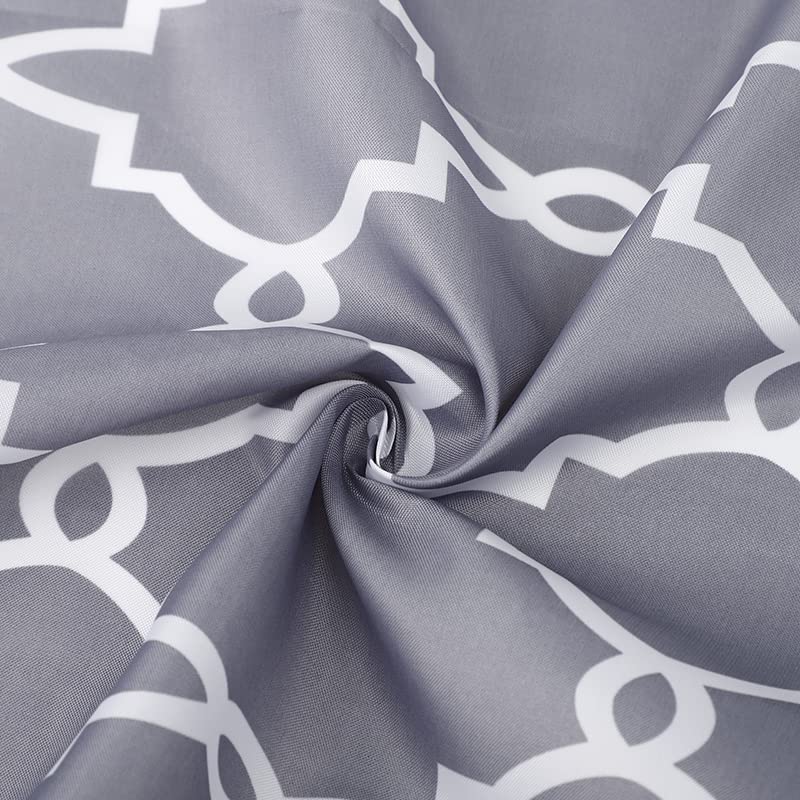 VIROSA Grey Moroccan Shower Curtain for Bathroom Anti Mould Mildew Resistant, Grey. Moroccon Shower Curtain - Image 3