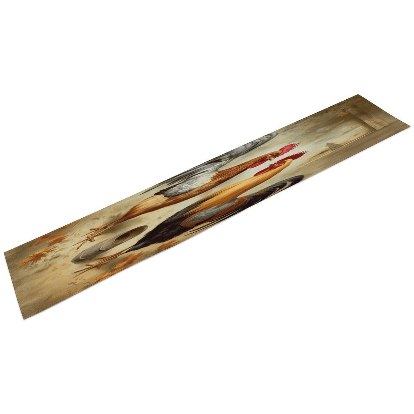 Chicken and Rooster Print Table Runner 13" X 72" Exquisite Linen Table Runner Wrinkle Resistant Farmhouse Rustic Table Runners Seasonal Table Decoration for Kitchen Dining Home Party