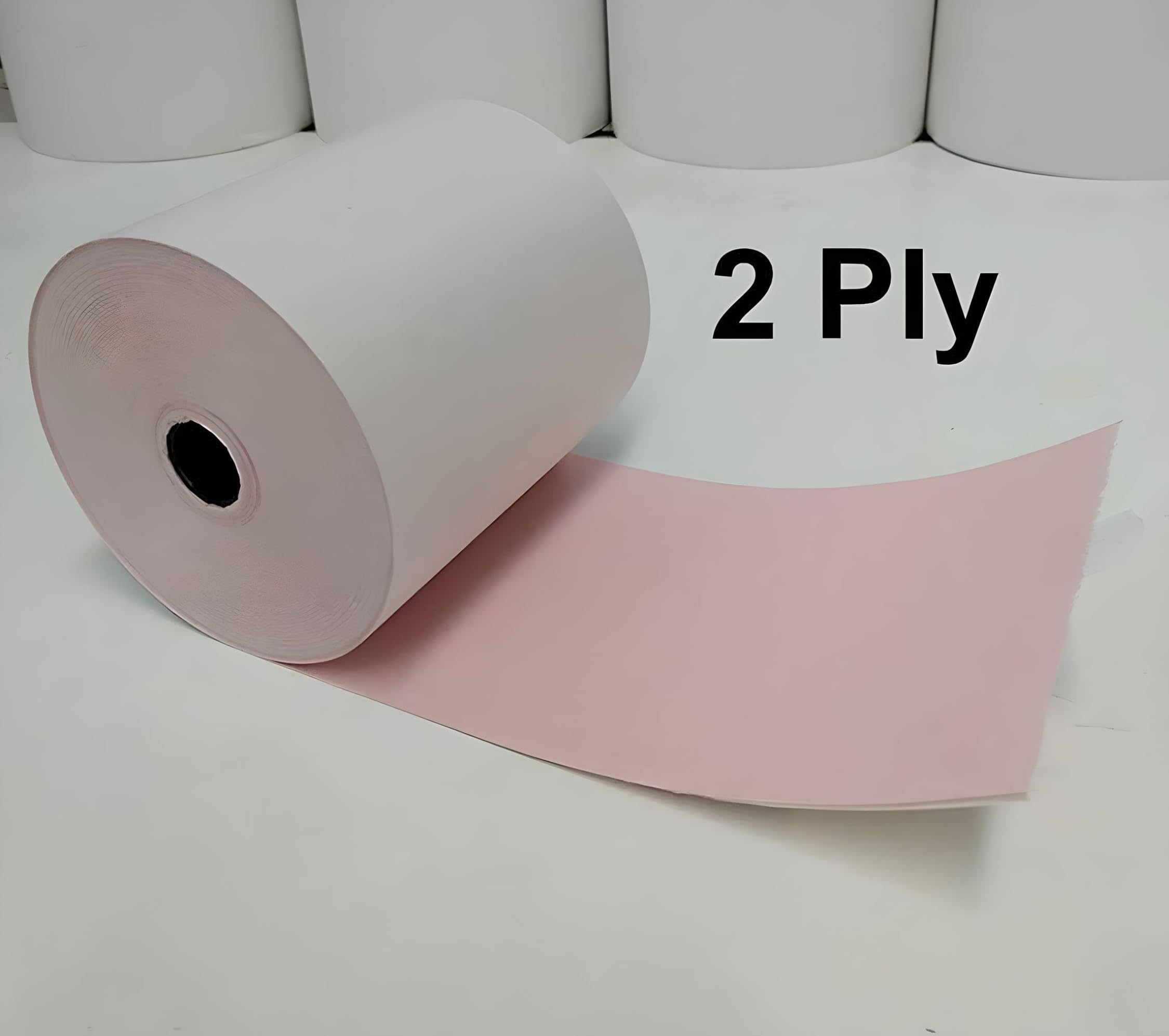 Rotolo di carta per ricevute EPOS, a 2 veli, 57 x 57 mm, per stampante da cucina, senza carbone, confezione da 20 rotoli, 2 veli, non termica