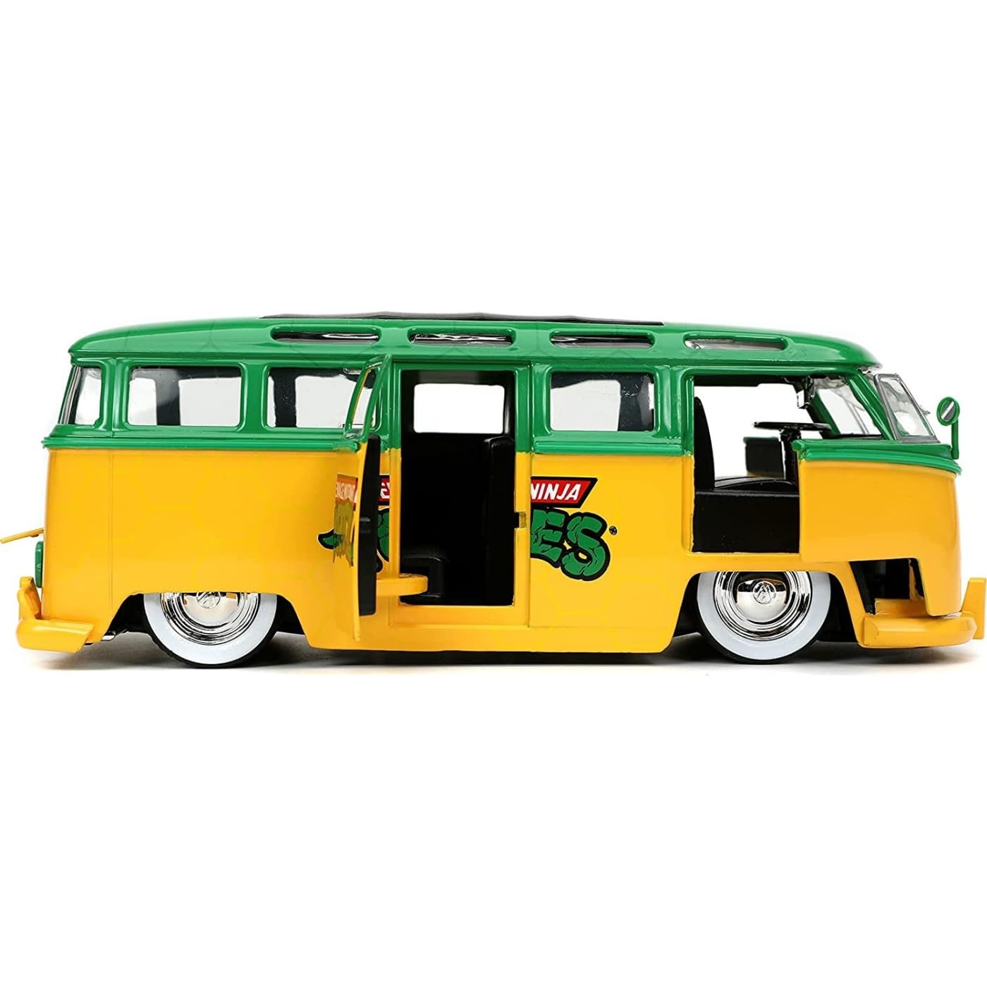 Jada Toys - Turtles 1962 VW Bus in Scala 1:24, Die Cast, con Personaggio di Leonardo in Die-Cast,+ 8 Anni, 253285000