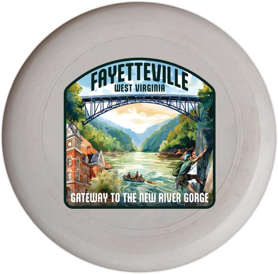 Fayetteville West Virginia Gateway to The New River Gorge Design Souvenir Flying Disc 4-Pack
