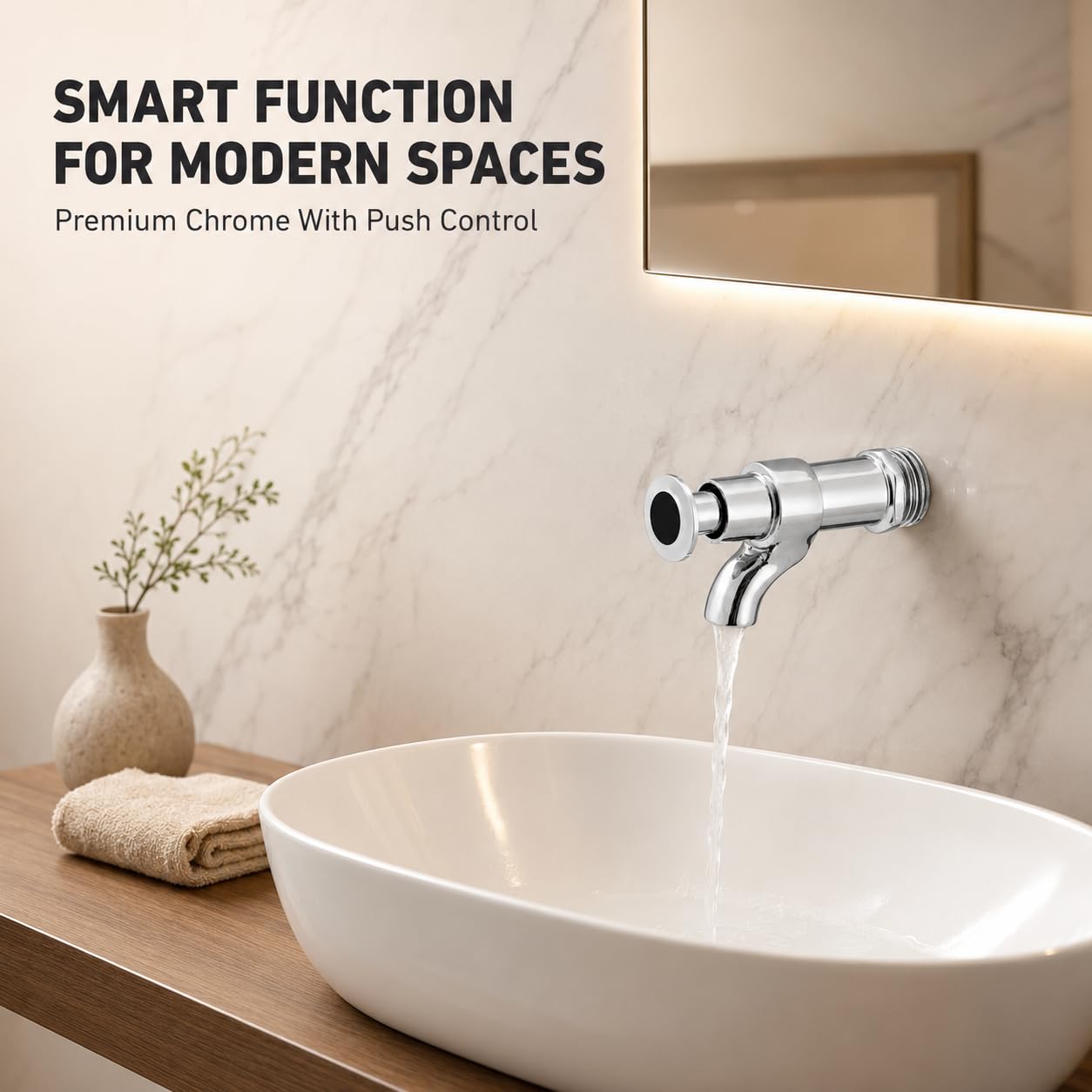 ZAP Chrome Brass Push Tap - Self-Closing Water Tap -2 ZAP Chrome Brass Push Tap - Self-Closing Water Tap -2