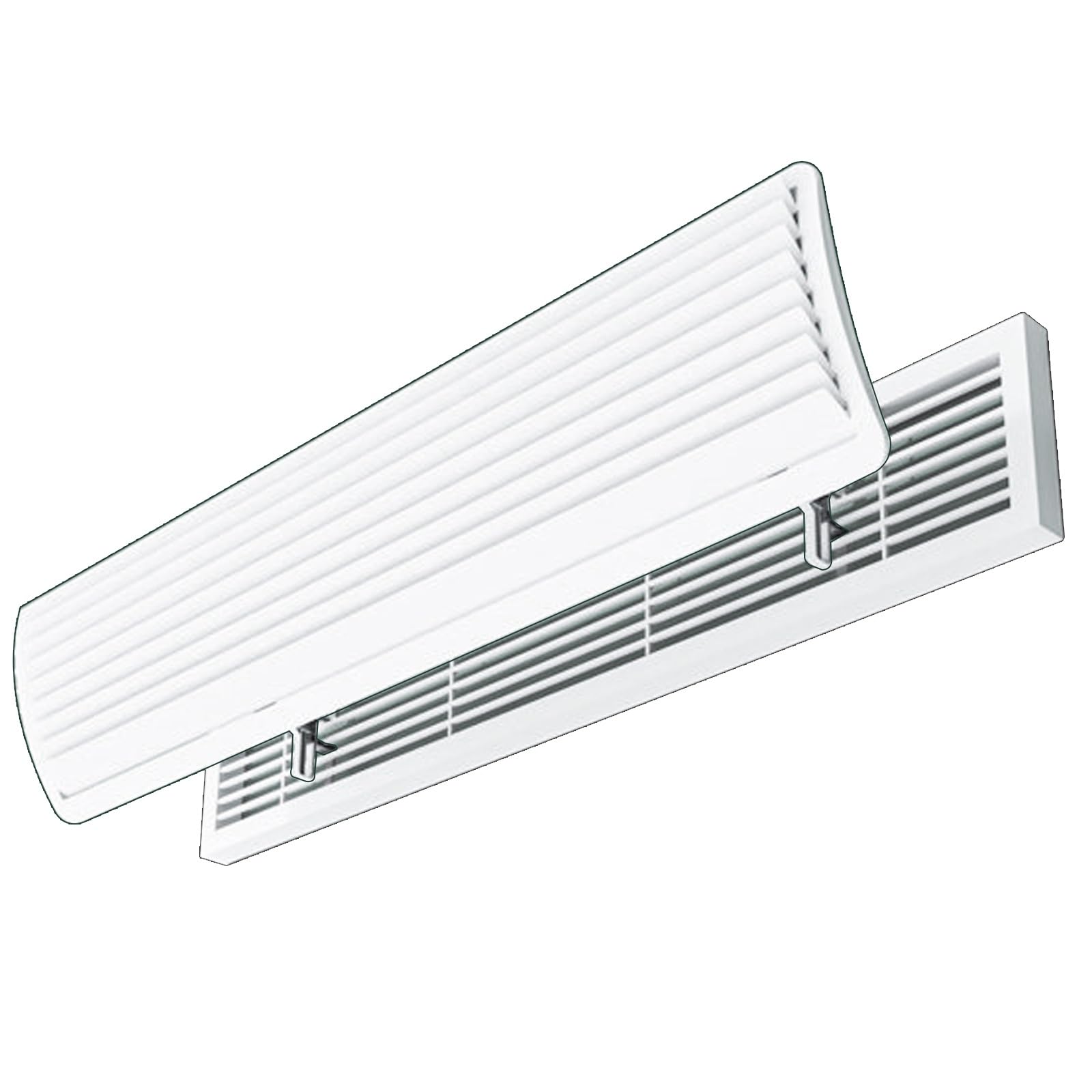 WUXTOKV Air Conditioner Vent Deflector, 20in Wide AC Air Guide, Adjustable 5.5-10in Clip, 180° Rotatable Louvers, ABS Plastic(60x20cm/24x8in)