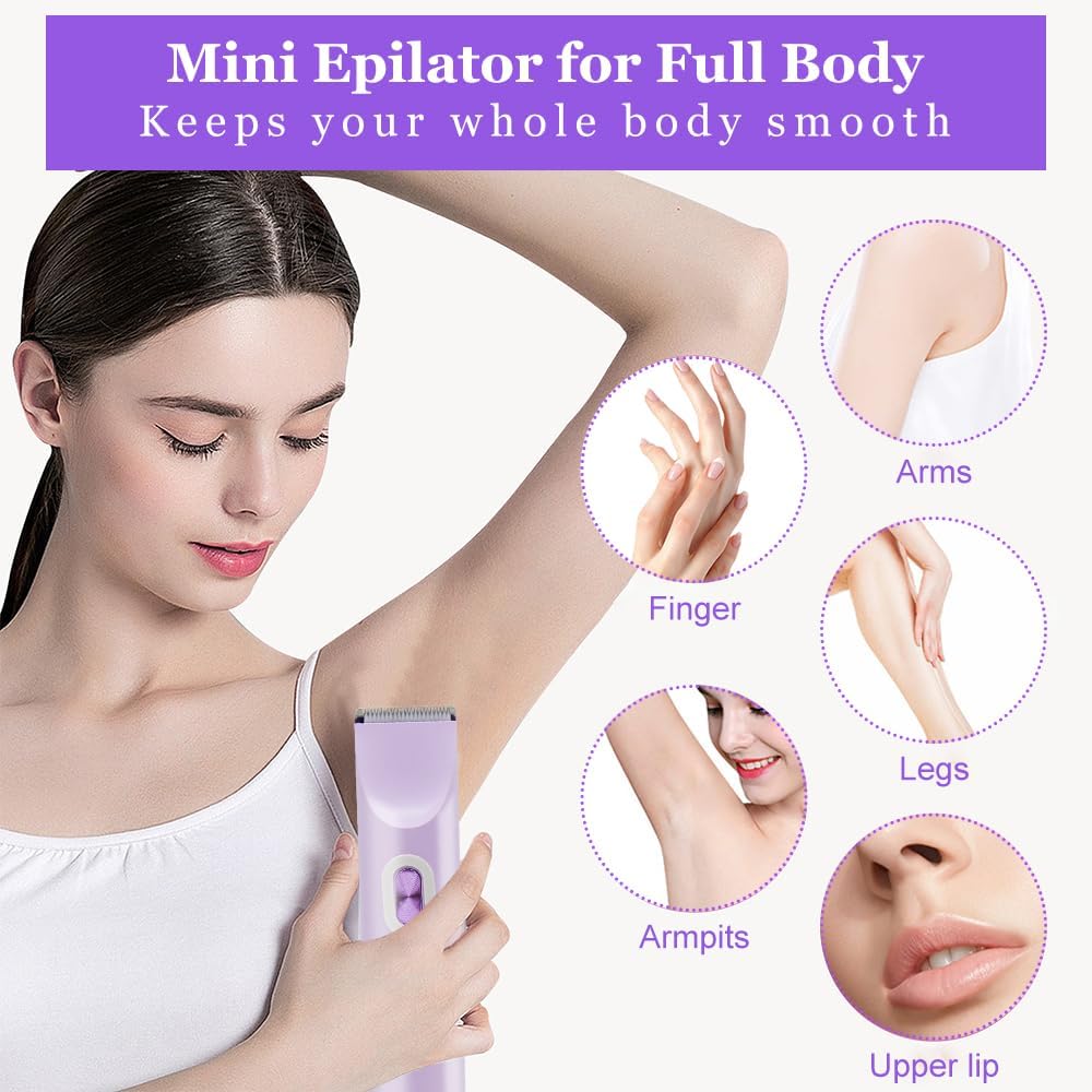 Women's Electric Dual Headed Shaver, 2 in 1 Bikini Trimmer, USB Rechargeable Electric Razors Body Hair Trimmer