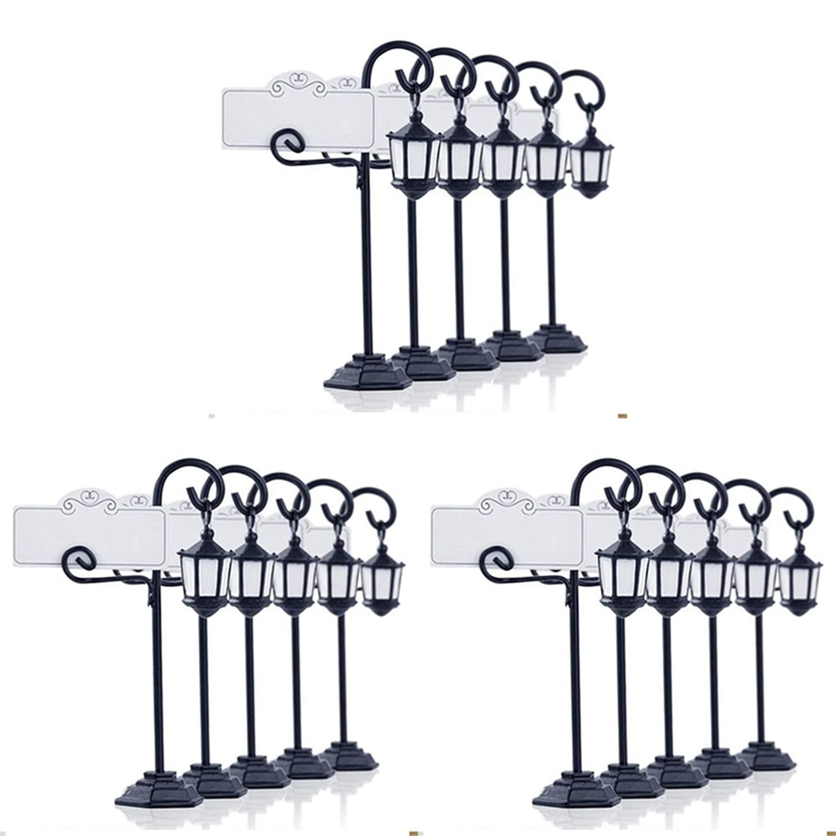 Hndhbfgrt 15 PCS Streetlight Shape Wedding Party Reception Place Card Holder Number Name Table Menu Picture Photo Clip Card Stand
