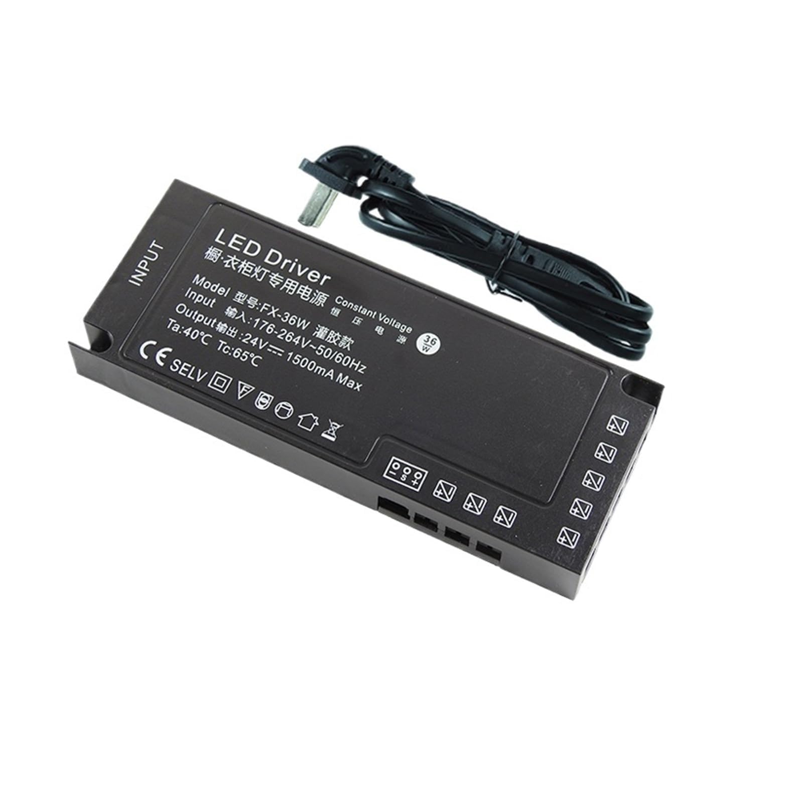 PWANUIGTE Cabinet Wardrobe Light Dedicated Power Supply 12v 24v 60w 100w 150w Strip Transformer(24V36W-Gluing)