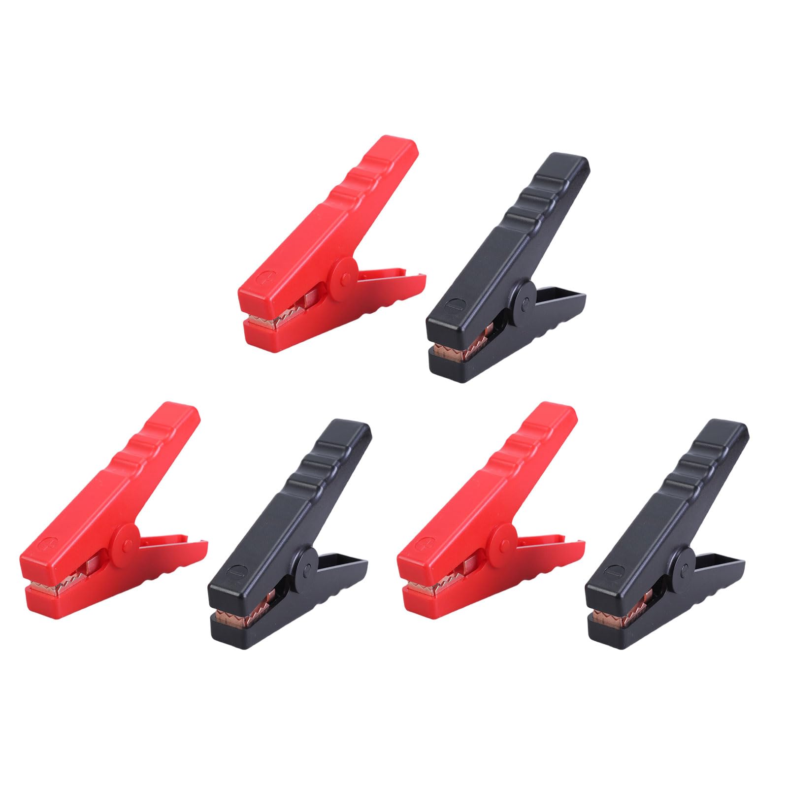 Newft Copper Plated Plasti 6Pcs Battery Charges Clamps With Bright Color Cable Clamps For Easy Identification In Automotive & Lab Setting Cable