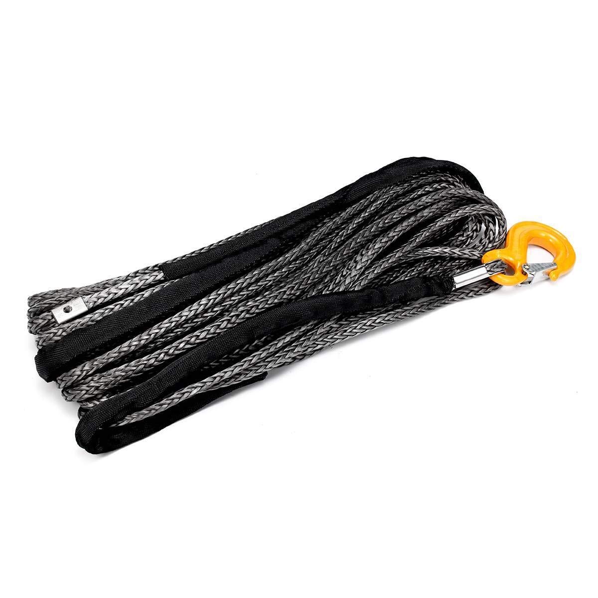 Corde de treuil synthétique 30m 8mm avec crochet de remorquage pour véhicule hors route