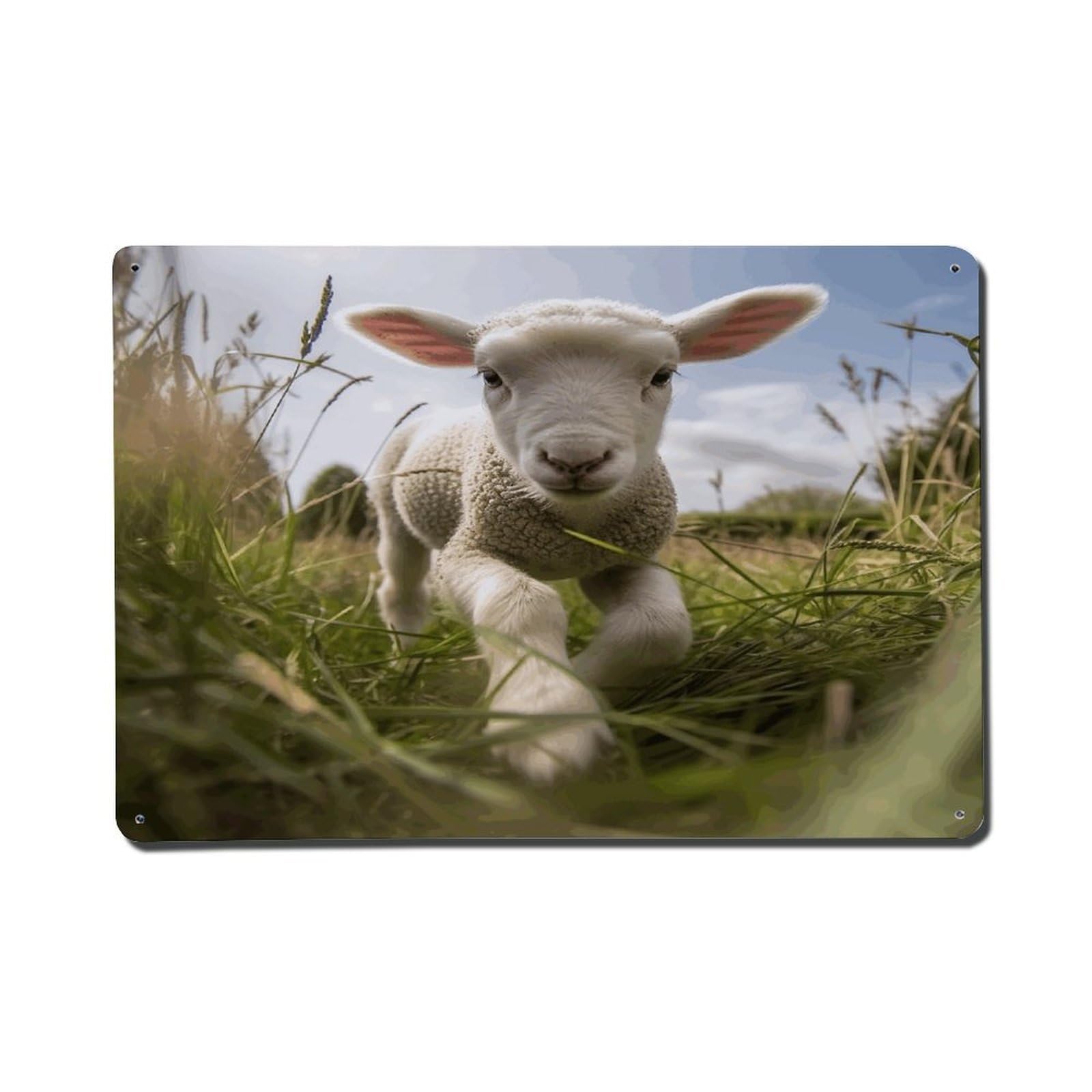 Adfgyerh Style Sheep Running On Grass Metal Signs Funny, Aluminum Tin Sign Indoor Outdoor Decor, Vintage Signs For Home Office Kitchen Bar Cafe Garden Farmhouse Wall Decor